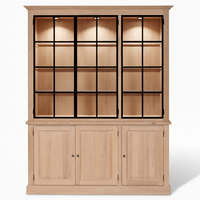 Wexford displaykast - Natuurlijke eik met 3 glazen paneeldeuren | Marcottestyle