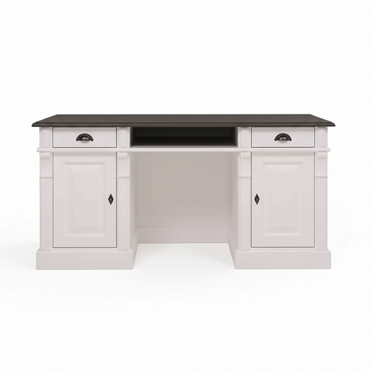 Belvoir Desk - Wit - Zwart Top | Marcottestyle