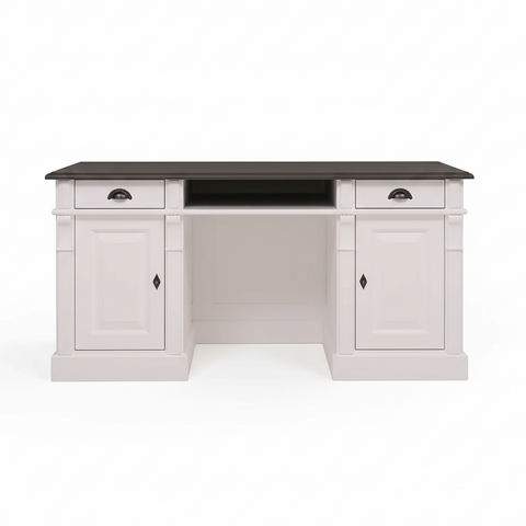 Belvoir Desk - White - Black Top