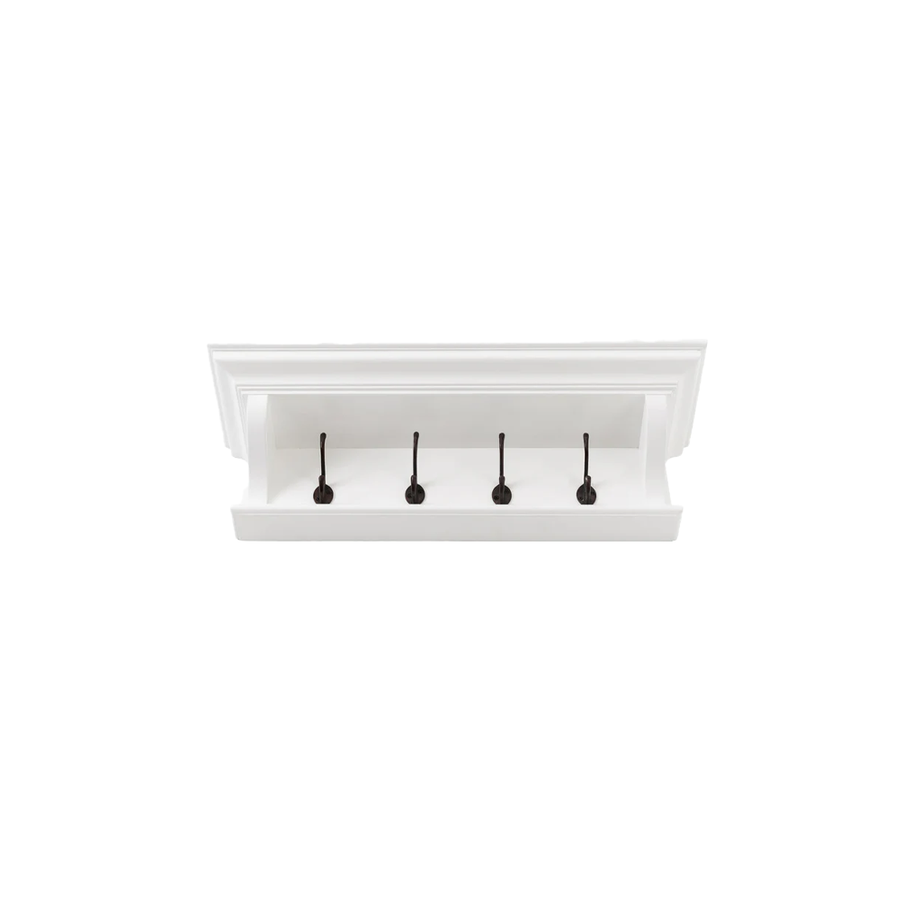 Halifax 4 Hook Coat Rack 70cm - White | Marcottestyle