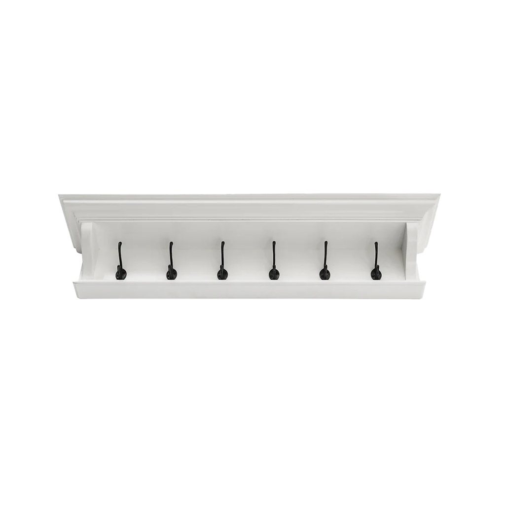 Halifax 6 Hook Coat Rack 100cm - White