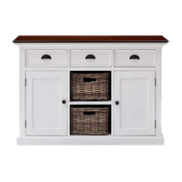 Buffet Accent de Halifax - Blanc avec haut brun | Marcottestyle