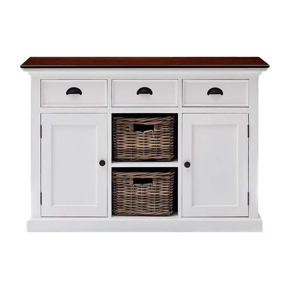 Halifax Accent Buffet - Weiß with Braun Top | Marcottestyle