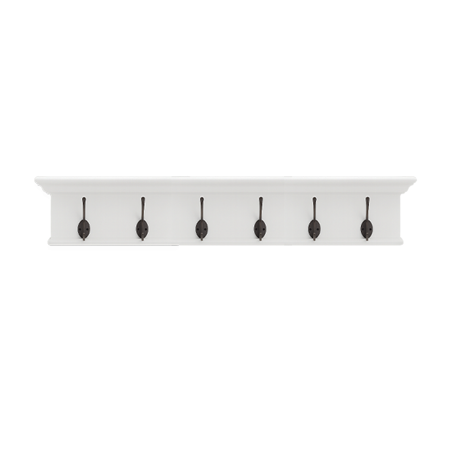 Halifax Coat Hanger Wandregal 6 Hook - Weiß