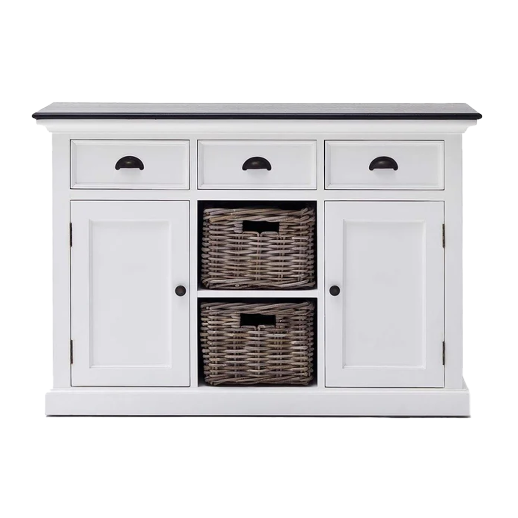 Halifax Contrast Buffet - White with Black Top | Marcottestyle