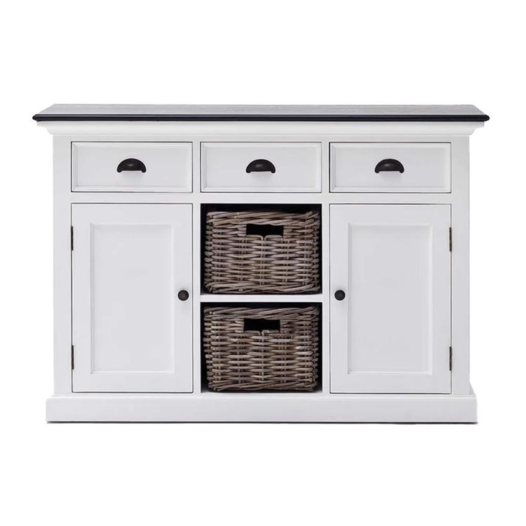 Halifax Contrast Buffet - White with Black Top | Marcottestyle