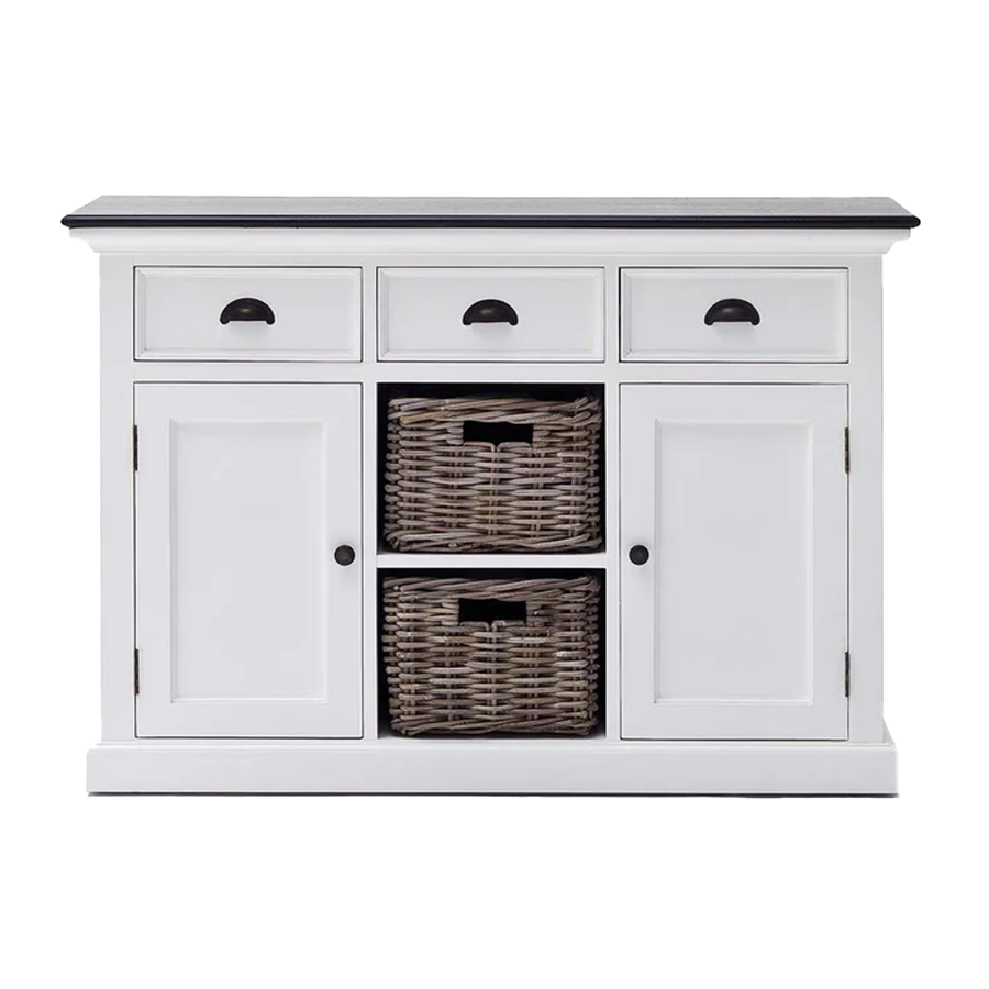 Halifax Contraste Buffet - Blanc avec Noir Top