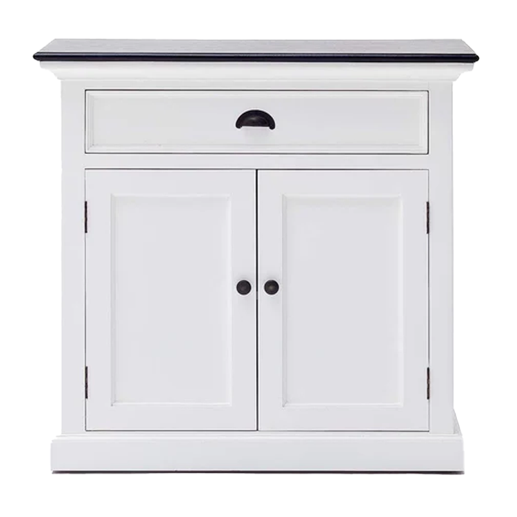 Halifax Contrast Small Buffet - White with Black Top | Marcottestyle