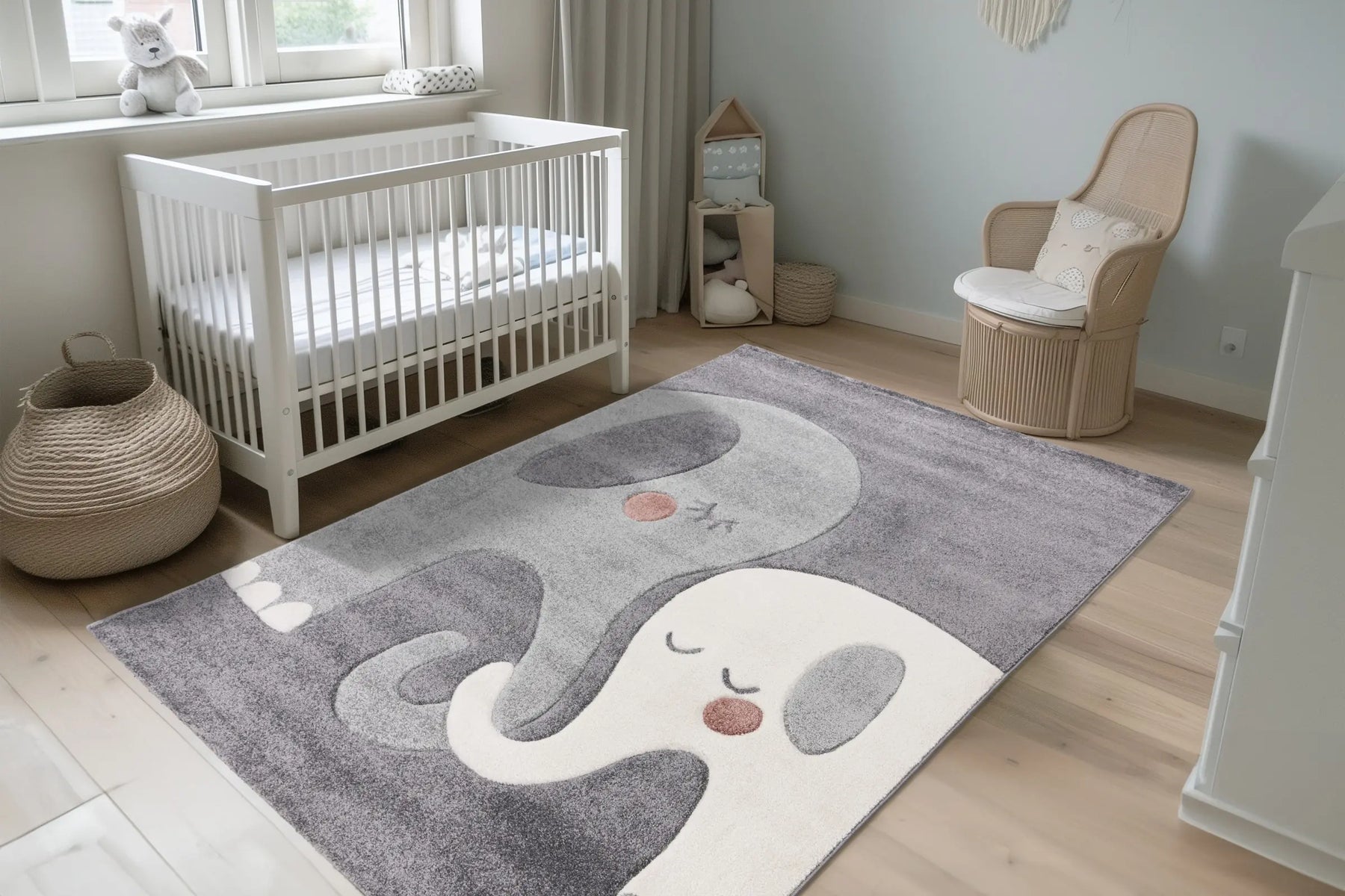 Children's Rug - Lavinia Silver Elephants