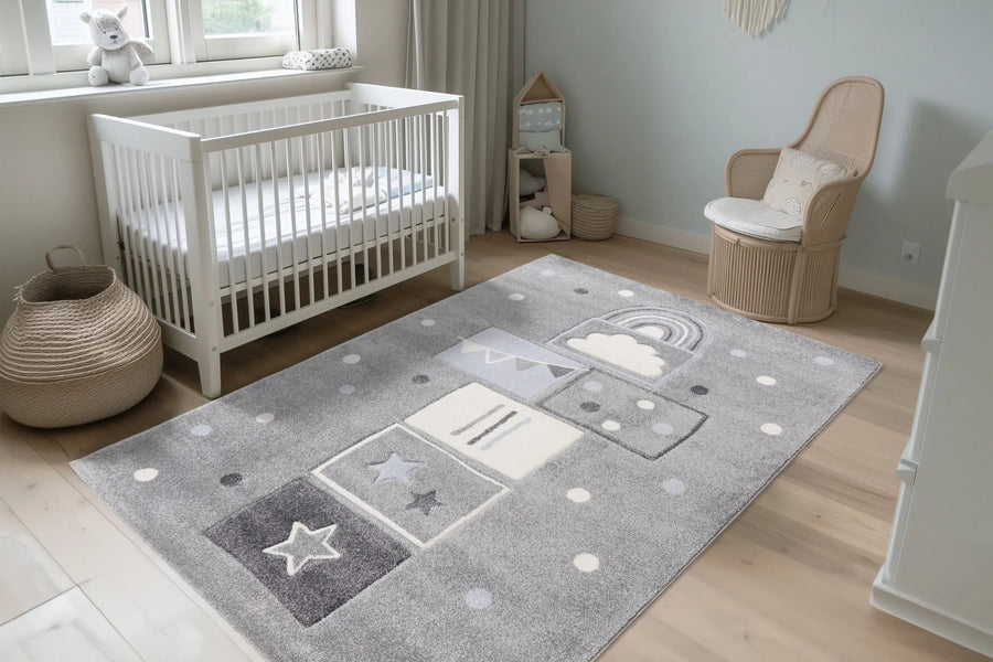 Children's Rug - Lavinia Silver Hopscotch 5