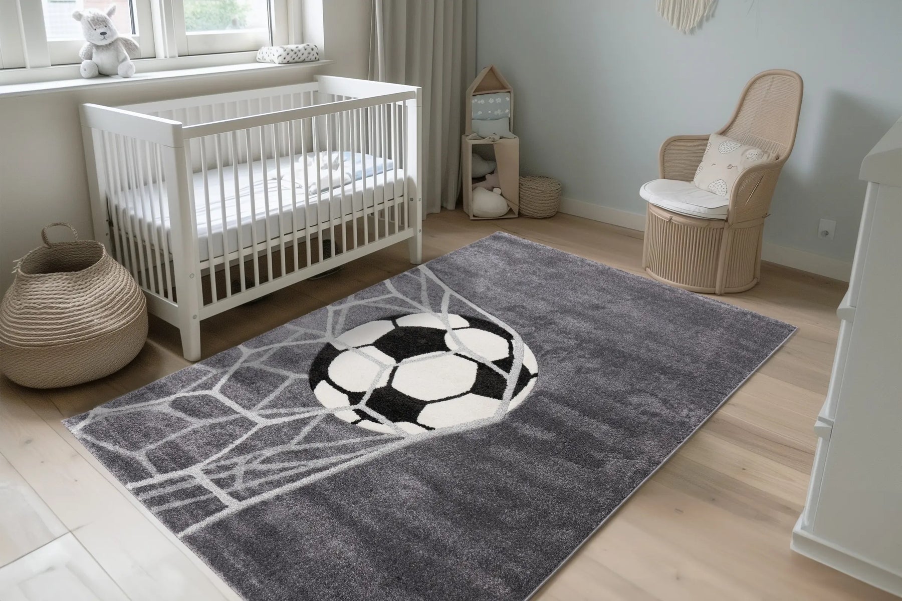 Children's Rug - Lavinia Silver Football 4