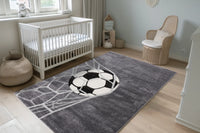 Children's Rug - Lavinia Silver Football 4