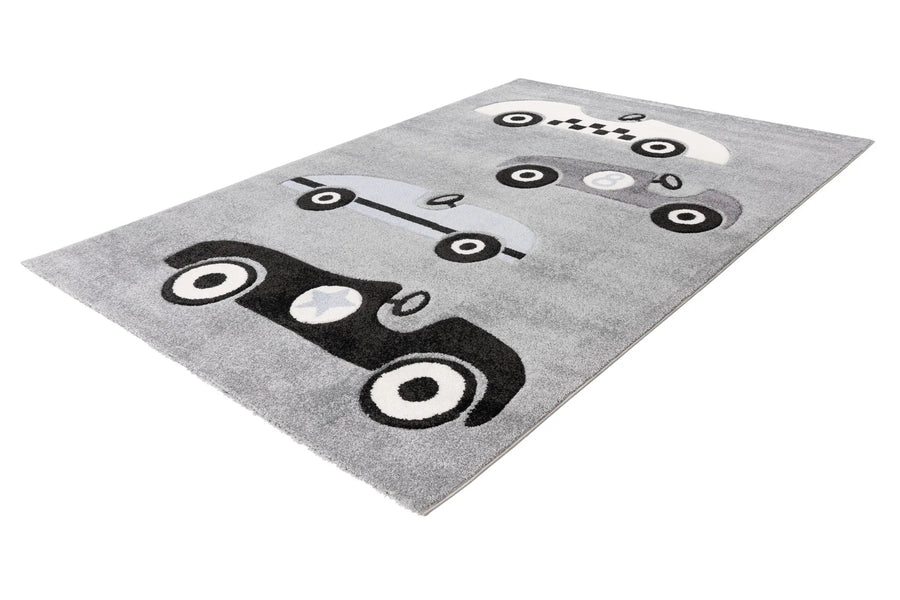 Children's Rug - Lavinia Silver Race Cars 3