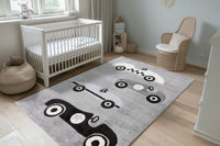 Children's Rug - Lavinia Silver Race Cars 3