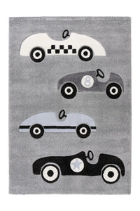 Children's Rug - Lavinia Silver Race Cars 3