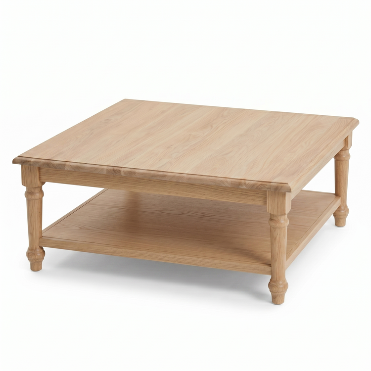 Mesa de Centro Harper - Roble Macizo - 100 x 100 x 40 cm