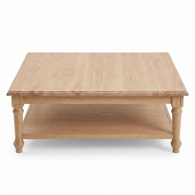 Mesa de Centro Harper - Roble Macizo - 100 x 100 x 40 cm