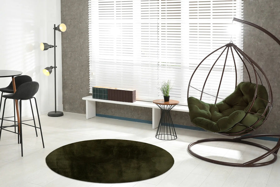 High-Pile Rug - Novara Basil Green Plain