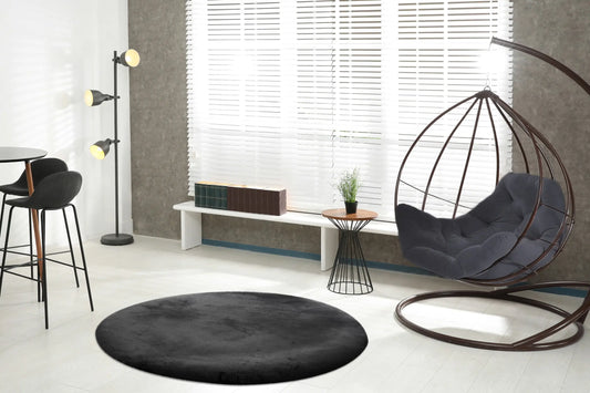 High-Pile Rug - Novara Black Plain