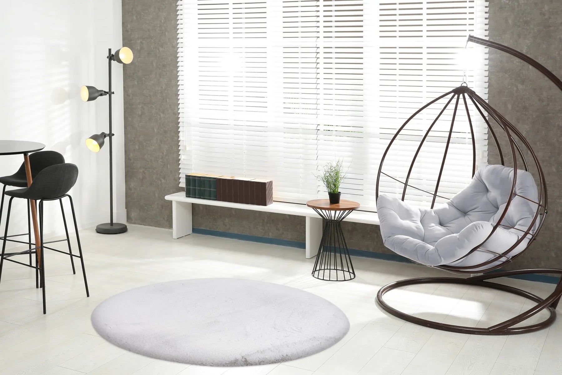 High-Pile Rug - Novara Silver Plain