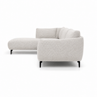 Hevre Corner Sofa 2.5 - Seater with Chaise Lounge - Ivory Fabric