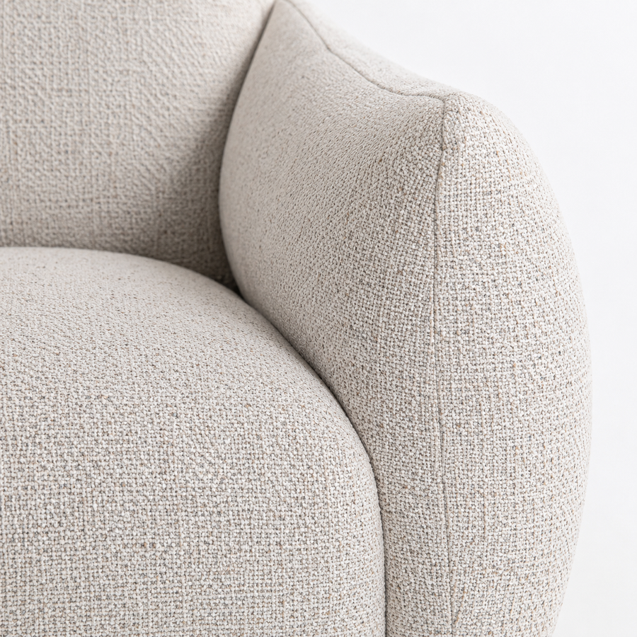 Hevre Corner Sofa 2.5 - Seater with Chaise Lounge - Ivory Fabric