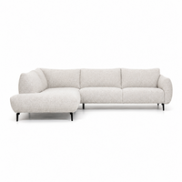 Hevre Corner Sofa 2.5 - Seater with Chaise Lounge - Ivory Fabric