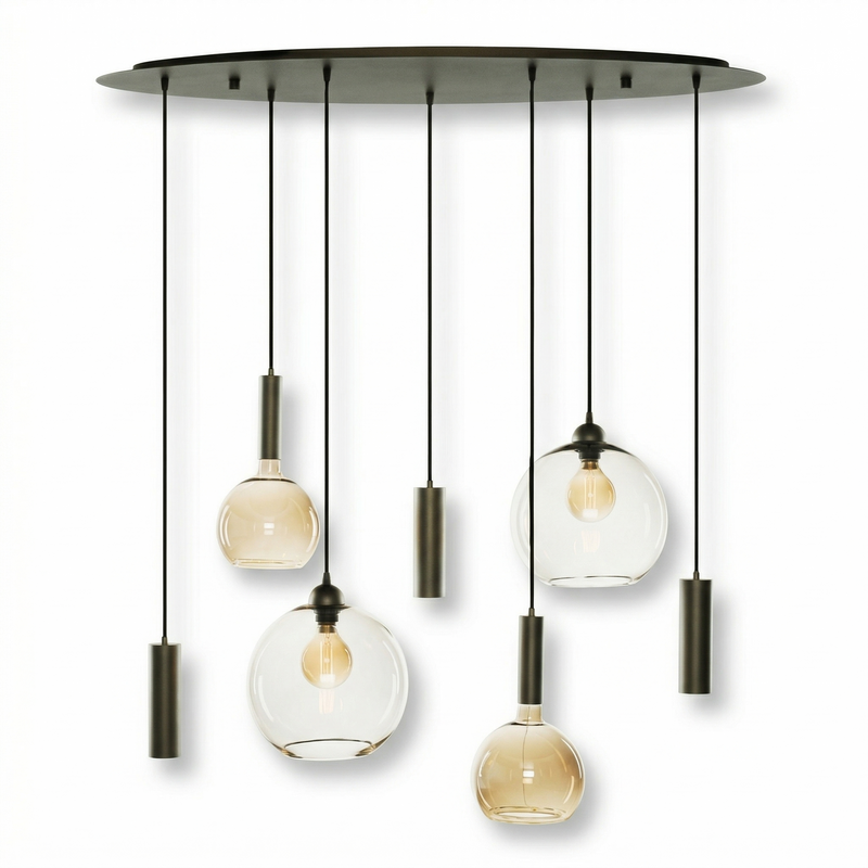 Lisboa Pendulums 1012-S7-OV-BRONZO 120X35CM 4XE27 3XGU10 | Marcottestyle