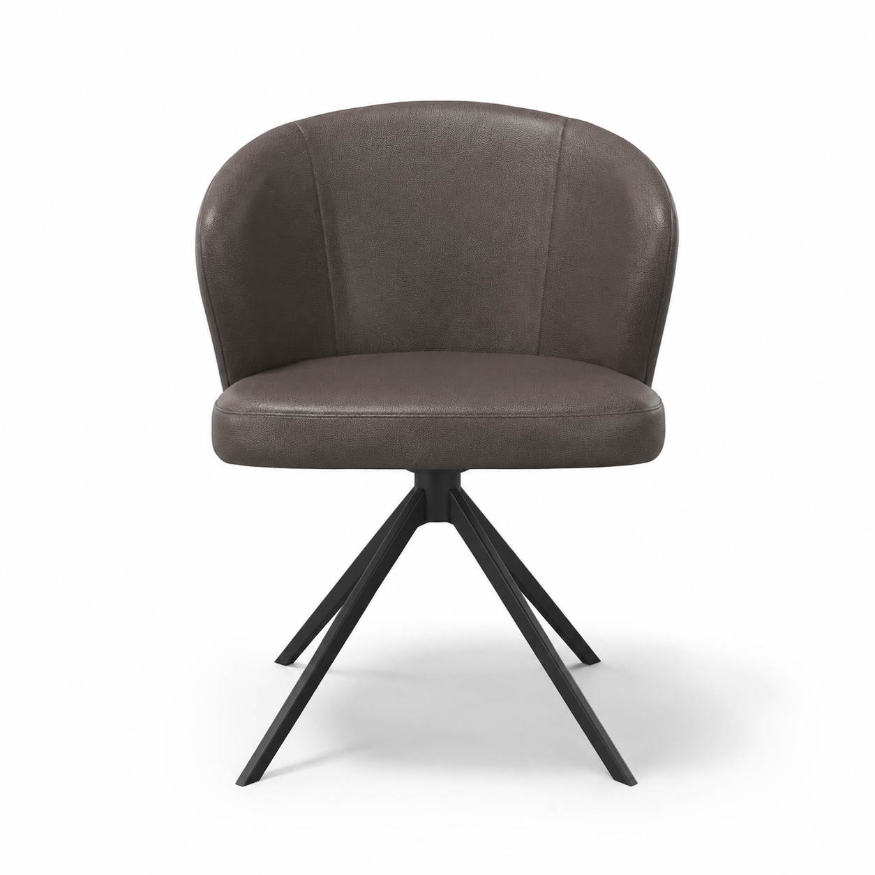 Lazio Dining Chair - Leather B402 - Black Swivel Base - Upholstered Dining Chair - 57 x 58.5 x 81 cm