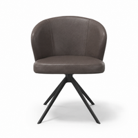 Lazio Dining Chair - Leather B402 - Black Swivel Base - Upholstered Dining Chair - 57 x 58.5 x 81 cm