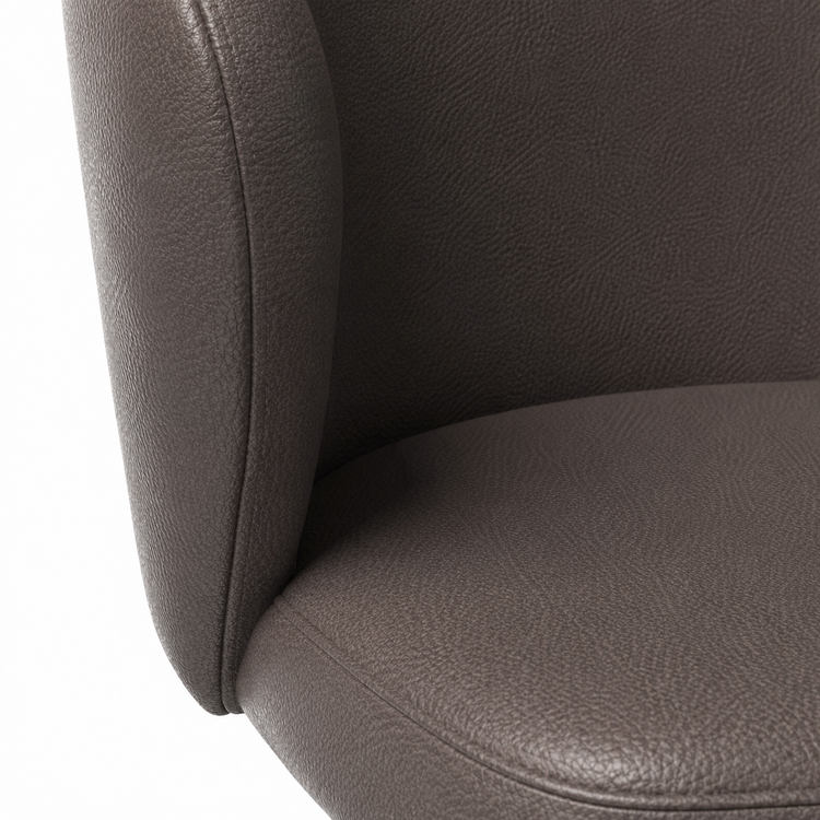 Chaise à manger Lazio - Cuir B402 - Base pivotante noire - Chaise à manger rembourrée - 57 x 58,5 x 81 cm