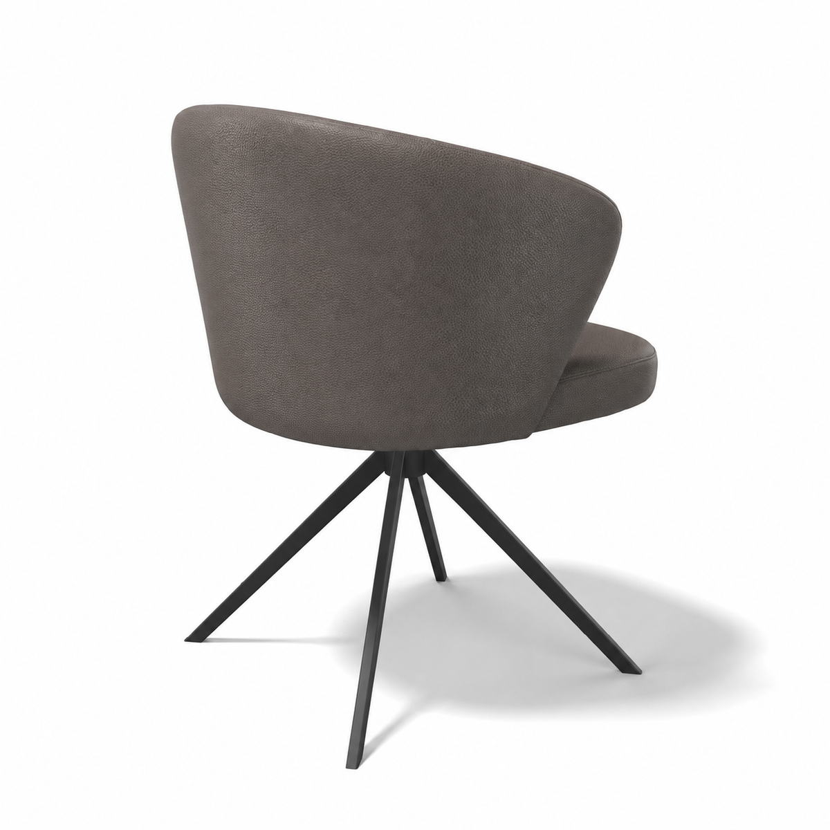 Chaise à manger Lazio - Cuir B402 - Base pivotante noire - Chaise à manger rembourrée - 57 x 58,5 x 81 cm
