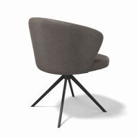Lazio Dining Chair - Leather B402 - Black Swivel Base - Upholstered Dining Chair - 57 x 58.5 x 81 cm