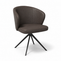 Lazio Dining Chair - Leather B402 - Black Swivel Base - Upholstered Dining Chair - 57 x 58.5 x 81 cm