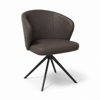 Lazio Dining Chair - Leather B402 - Black Swivel Base - Upholstered Dining Chair - 57 x 58.5 x 81 cm