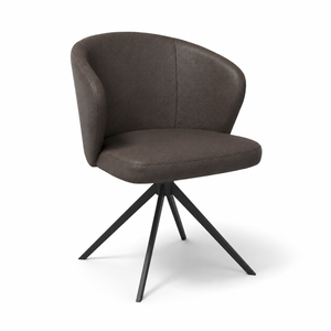 Dining Chair Lazio - Leather B402 - Black Swivel Base - 57×58.5×81 cm