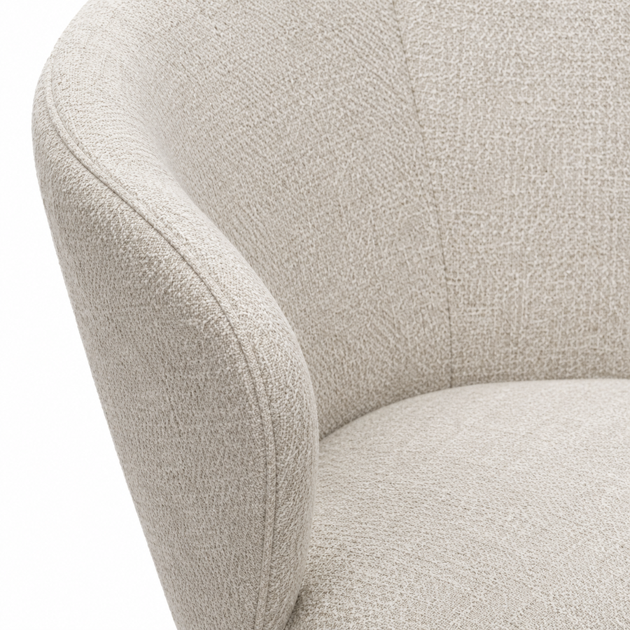 Lazio Dining Chair - Oasis 01 Fabric - Black Swivel Base - Upholstered Dining Chair - 57 x 58.5 x 81 cm