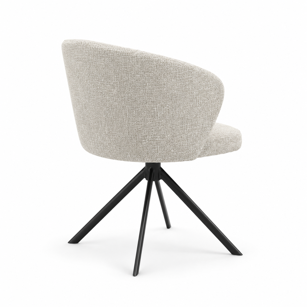 Chaise à manger Lazio - Oasis 01 Tissu - Base pivotante noire - Chaise à manger rembourrée - 57 x 58,5 x 81 cm