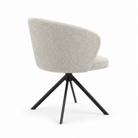 Lazio Dining Chair - Oasis 01 Fabric - Black Swivel Base - Upholstered Dining Chair - 57 x 58.5 x 81 cm