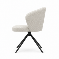 Lazio Dining Chair - Oasis 01 Fabric - Black Swivel Base - Upholstered Dining Chair - 57 x 58.5 x 81 cm