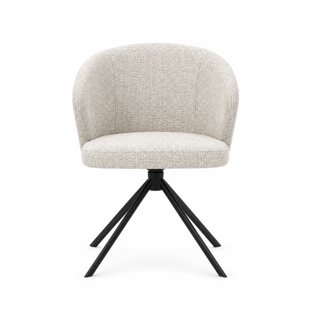 Chaise à manger Lazio - Oasis 01 Tissu - Base pivotante noire - Chaise à manger rembourrée - 57 x 58,5 x 81 cm