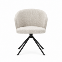 Lazio Dining Chair - Oasis 01 Fabric - Black Swivel Base - Upholstered Dining Chair - 57 x 58.5 x 81 cm