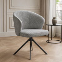 Lazio Dining Chair - Oasis 40 Fabric - Black Swivel Base - Upholstered Dining Chair - 57 x 58.5 x 81 cm