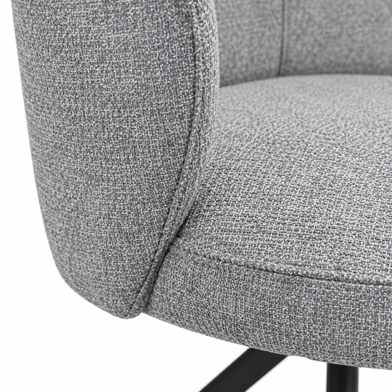 Lazio Dining Chair - Oasis 40 Fabric - Black Swivel Base - Upholstered Dining Chair - 57 x 58.5 x 81 cm