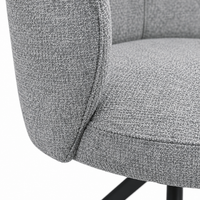 Lazio Dining Chair - Oasis 40 Fabric - Black Swivel Base - Upholstered Dining Chair - 57 x 58.5 x 81 cm