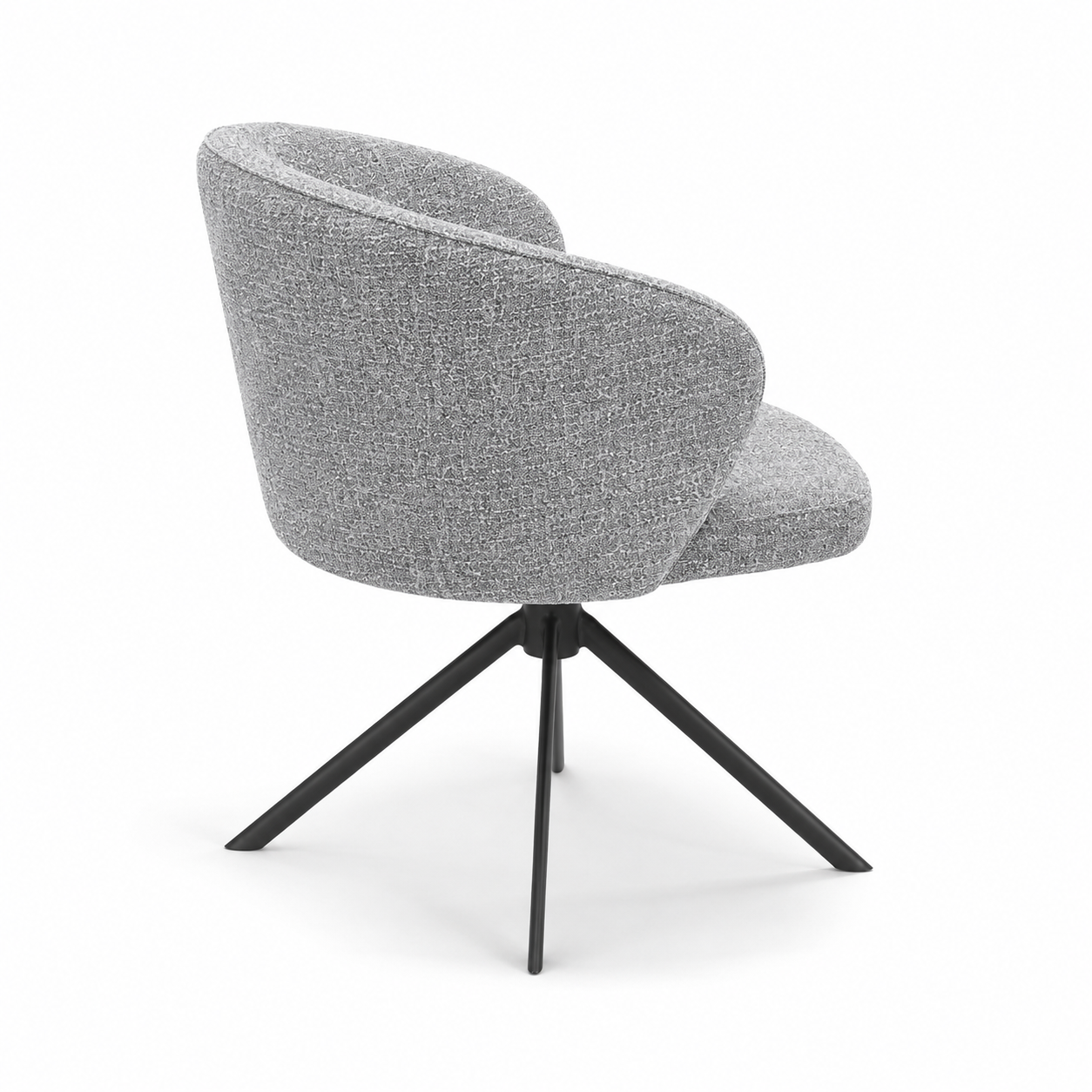 Lazio Dining Chair - Oasis 40 Fabric - Black Swivel Base - Upholstered Dining Chair - 57 x 58.5 x 81 cm