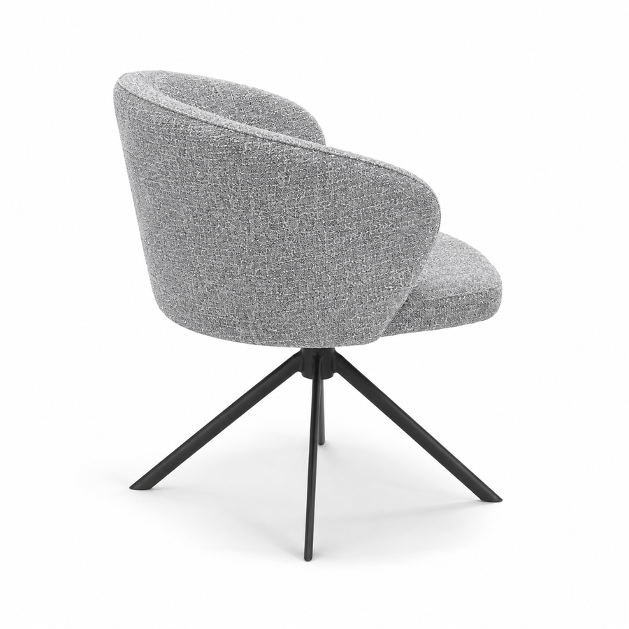 Lazio Dining Chair - Oasis 40 Fabric - Black Swivel Base - Upholstered Dining Chair - 57 x 58.5 x 81 cm