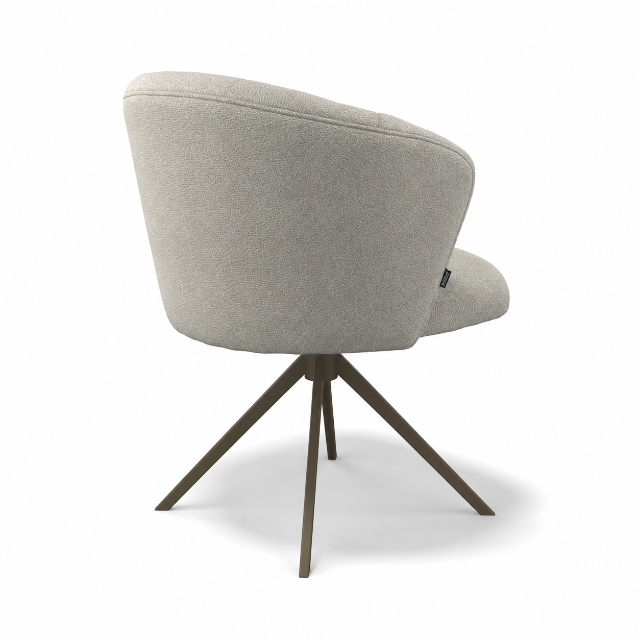Lecce Dining Chair - Light Greige Rhythm 01 Fabric - Espresso Swivel Base - 58 x 59 x 80 cm