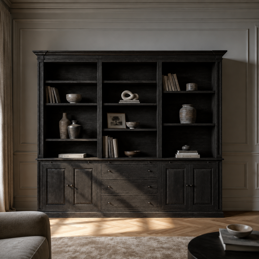 Beaumont - Natureiche Bibliotheksschrank