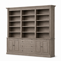 Library Cabinet Beaumont - Brushed Brown & Grey Oak - 310×240 cm